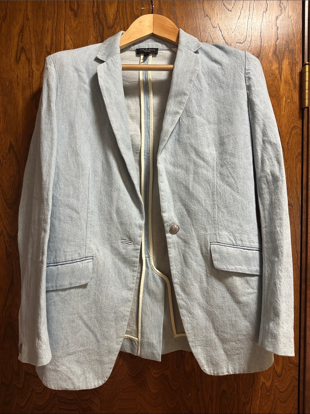 rag & bone light blue denim shirt jacket